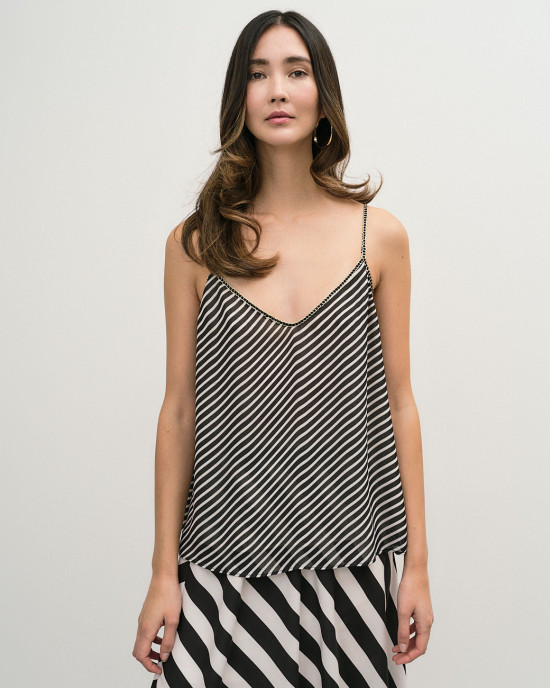 Striped top with straps