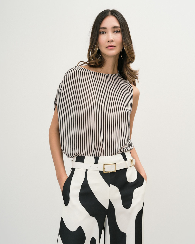 Striped top with detail