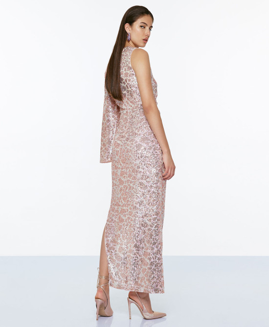Sequin dress with one sleeve