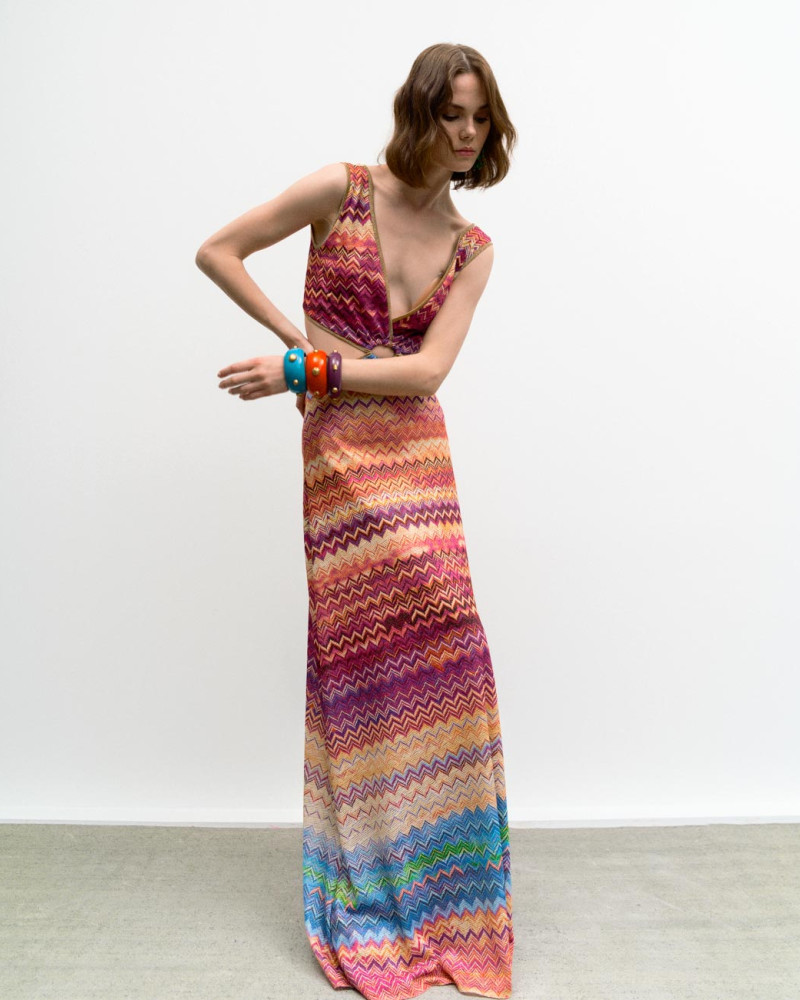 Maxi ethnic printed dress with side openings