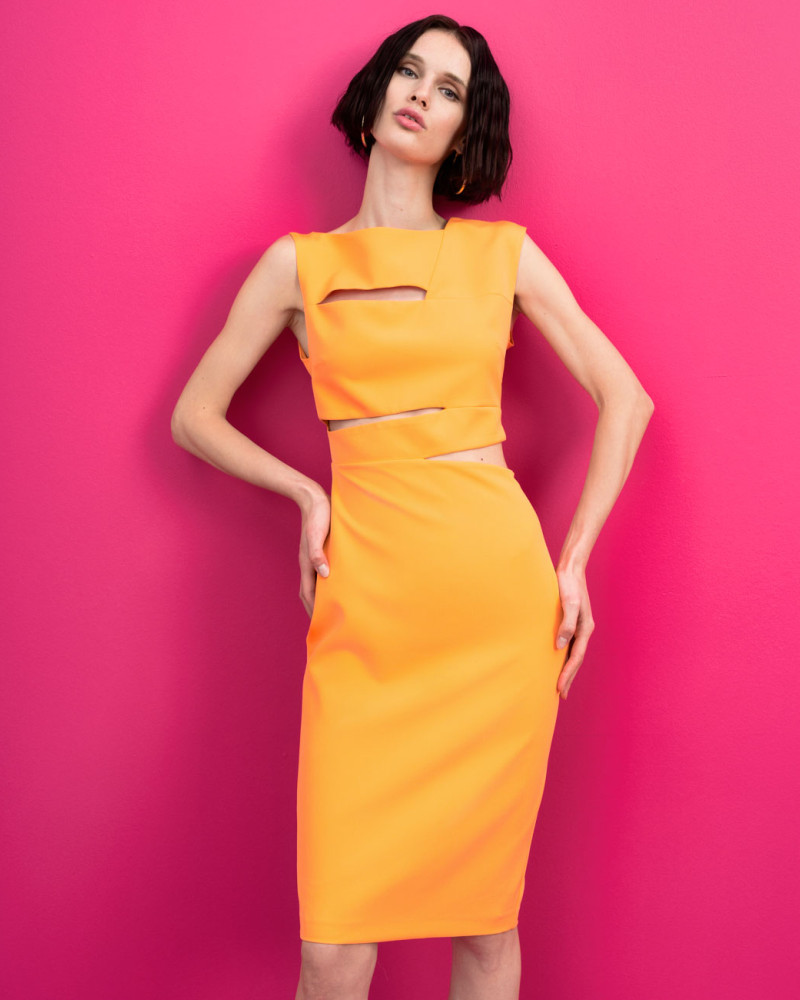 Pencil dress with cut-outs