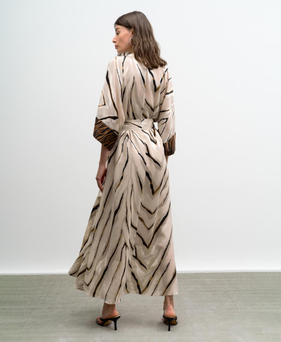 Animal print maxi wrap dress