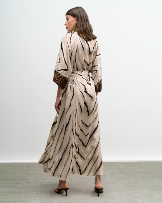 Animal print maxi wrap dress