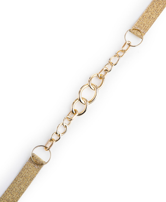 Lurex belt with chain detail