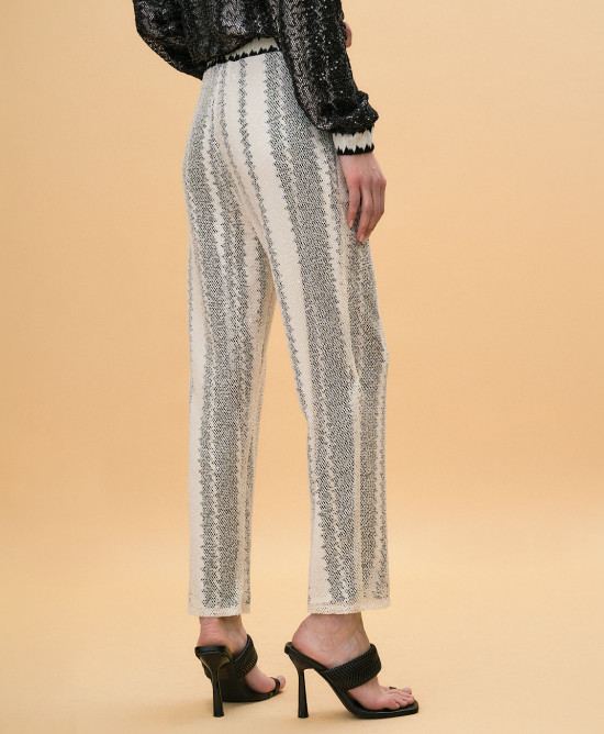 Knitted pants with sequins