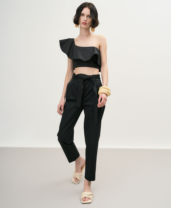 Paperbag pants with belt