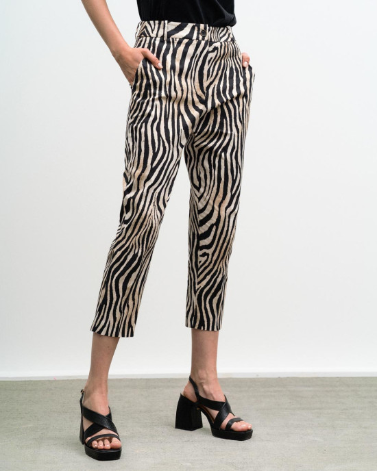 Zebra straight-leg pants