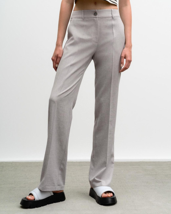 Flared pants with crease