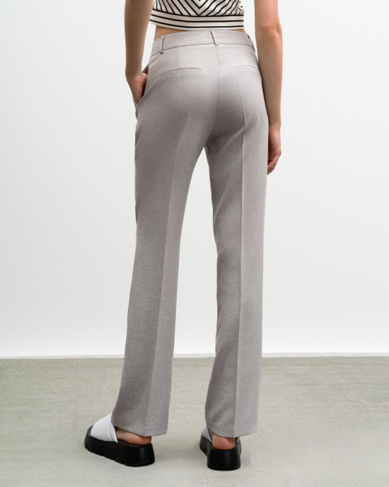 Flared pants with crease