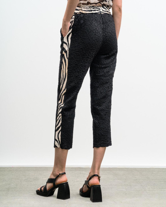 Lace pants with zebra detail