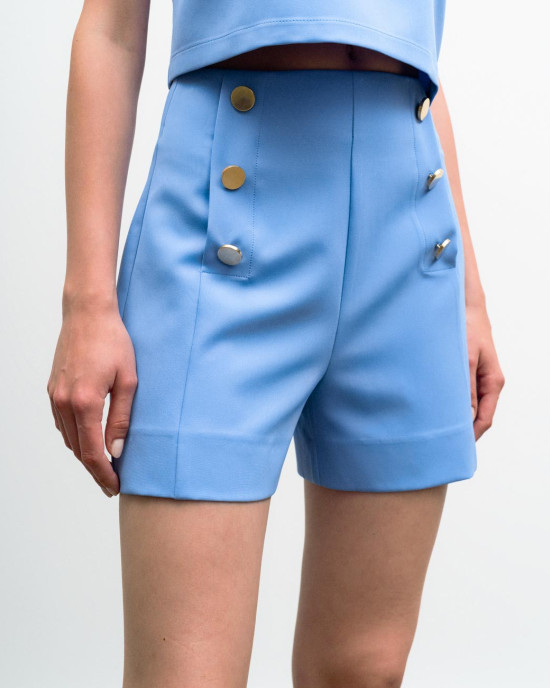 High-waist shorts with button details