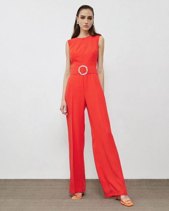 Jumpsuit with zipper on the neckline