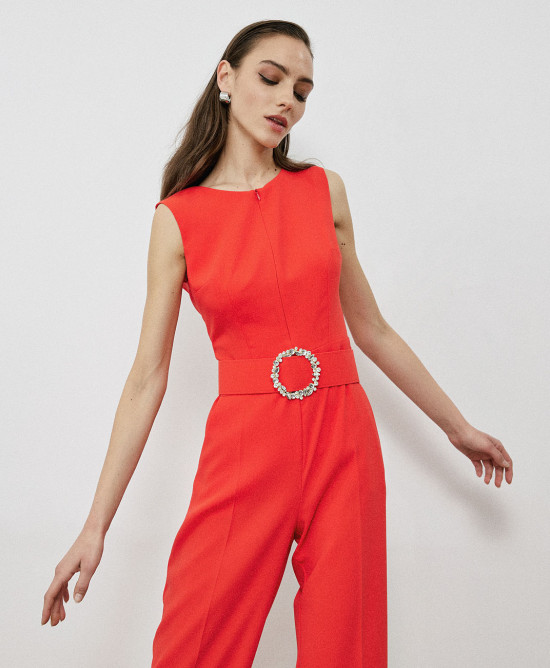 Jumpsuit with zipper on the neckline