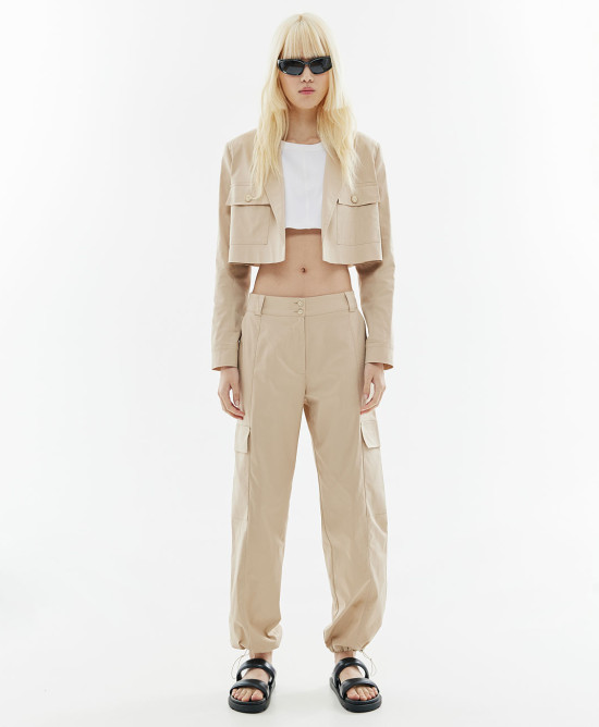 Parachute pants with pockets and elastic