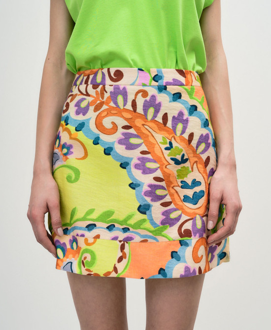 Printed mini skirt