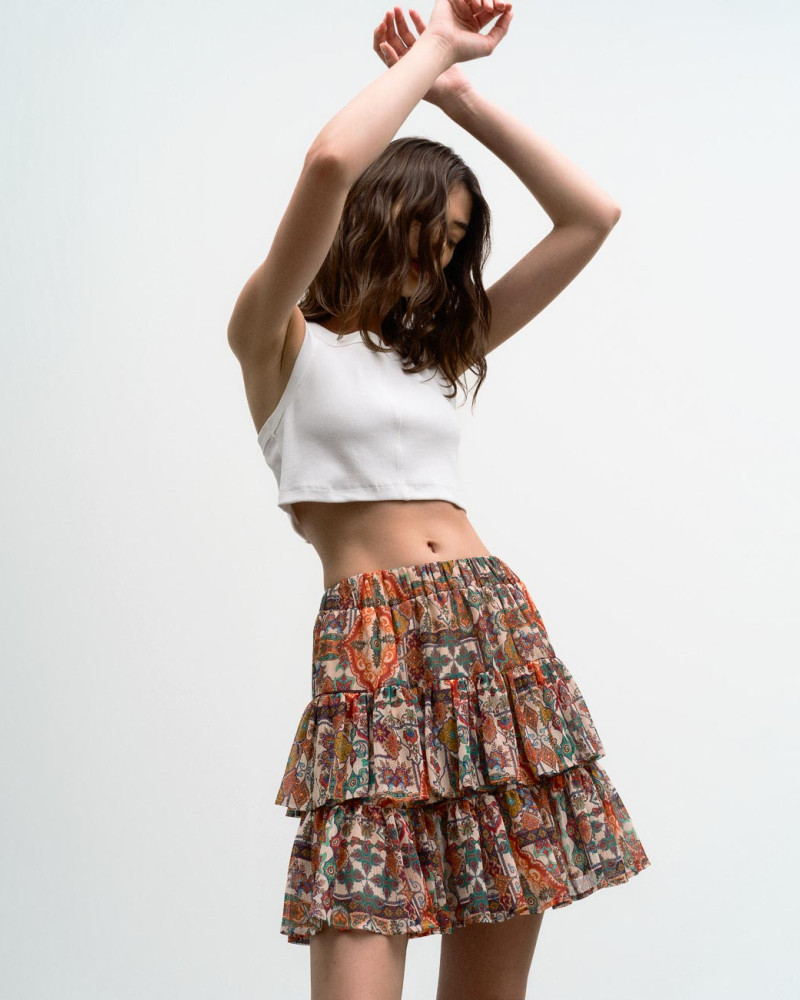 Ruffled ethnic skirt