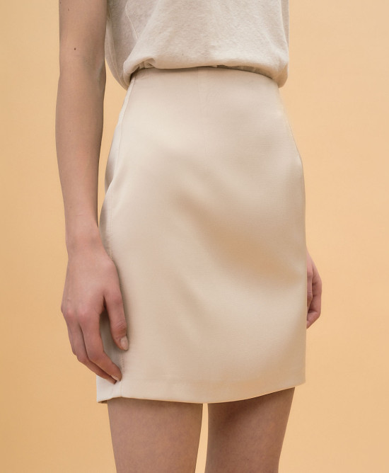 Mini satin skirt
