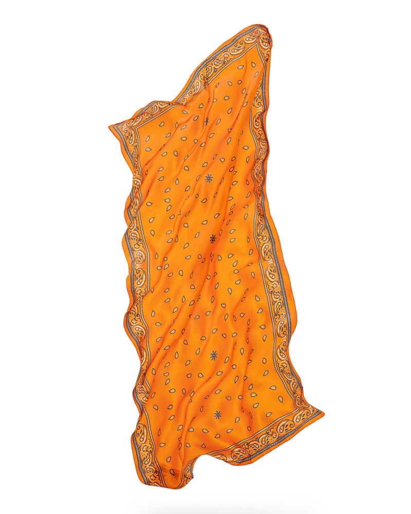 Scarf paisley print orange