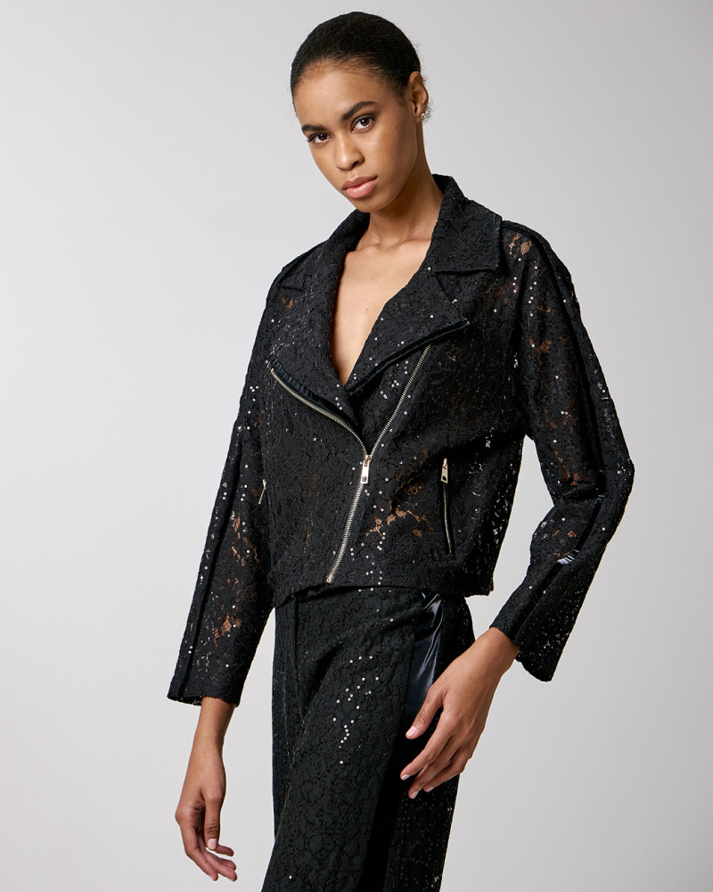 Jacket with lace and sequin