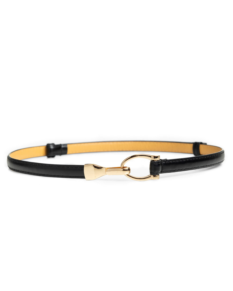 Thin belt with hoop and hook fastening