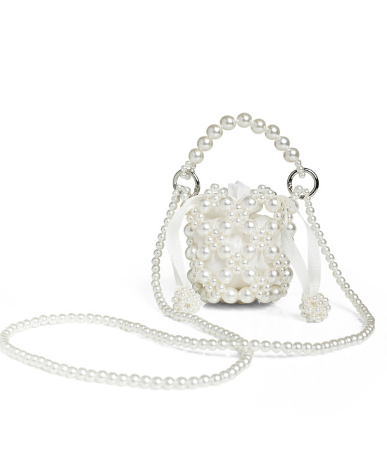 Pouch bag with pearls