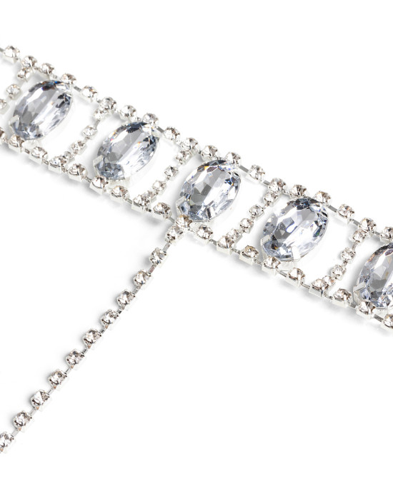 Choker necklace with rhinestones
