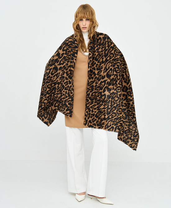 Stole leopard pleated