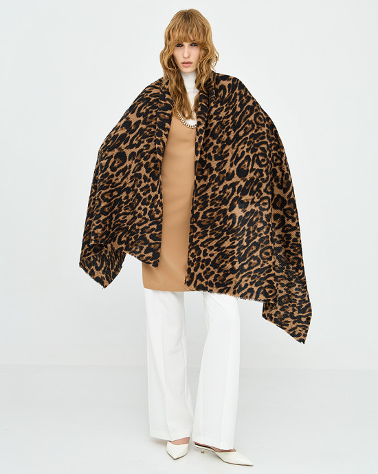 Stole leopard pleated