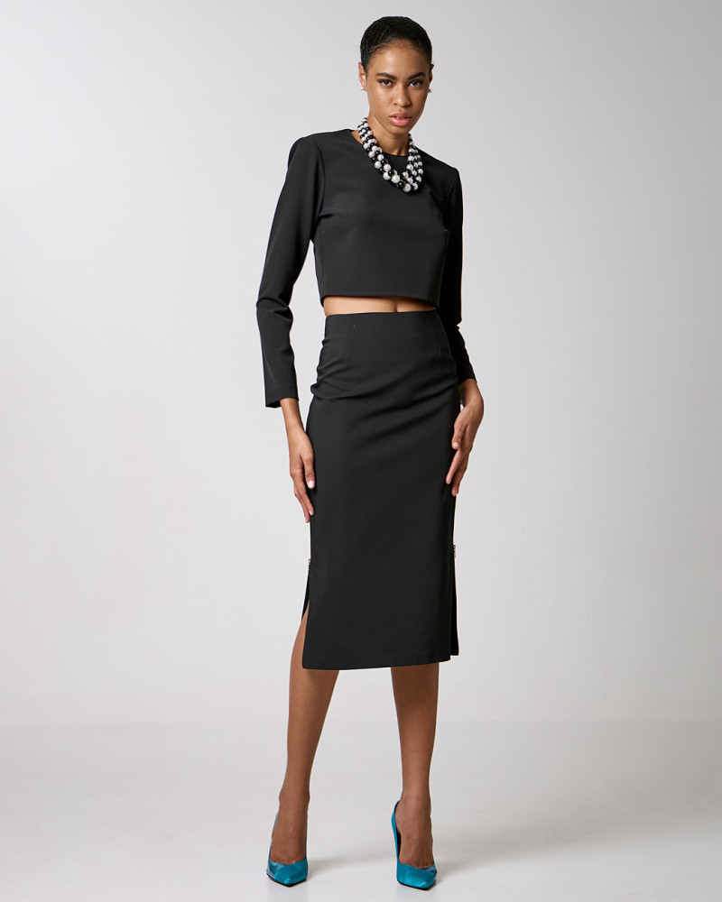 Pencil skirt with side zippers