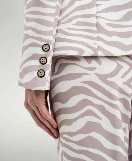 Zebra printed tailored blazer