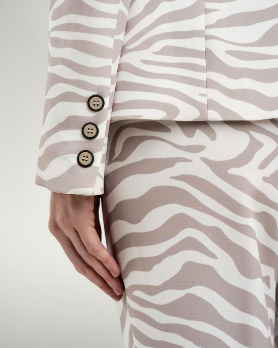Zebra printed tailored blazer