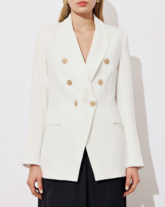Double-breasted blazer with buttons