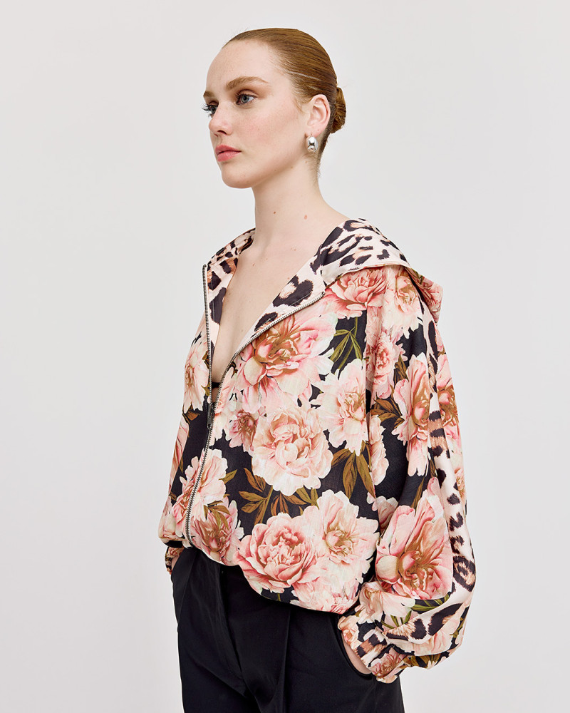 Double-face bomber leopard and floral