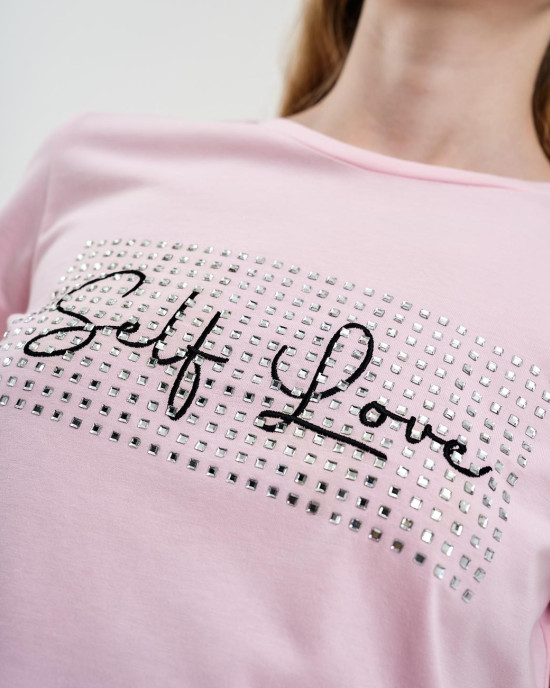 Rhinestone T-shirt self love