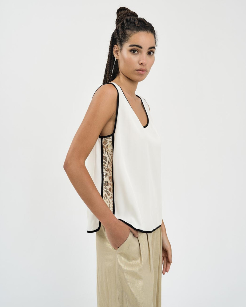 Sleeveless top with sequin details