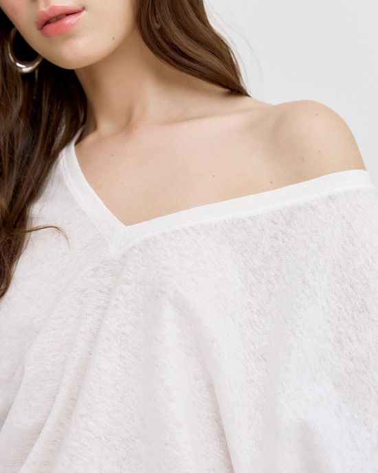 Long-sleeve oversized blouse