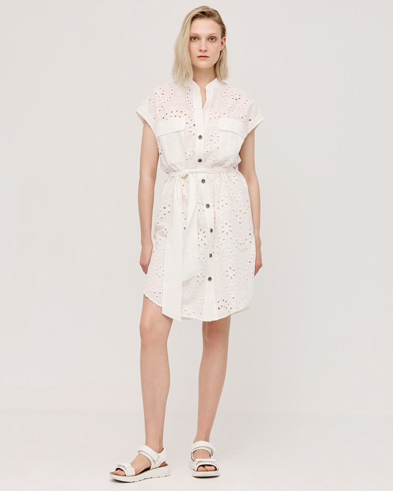 Broderie shirt-dress with pockets