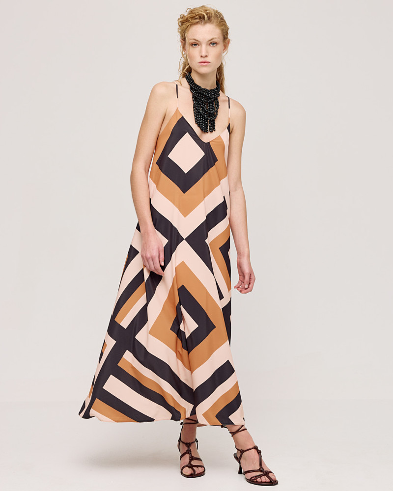Geometrical printed loose dress