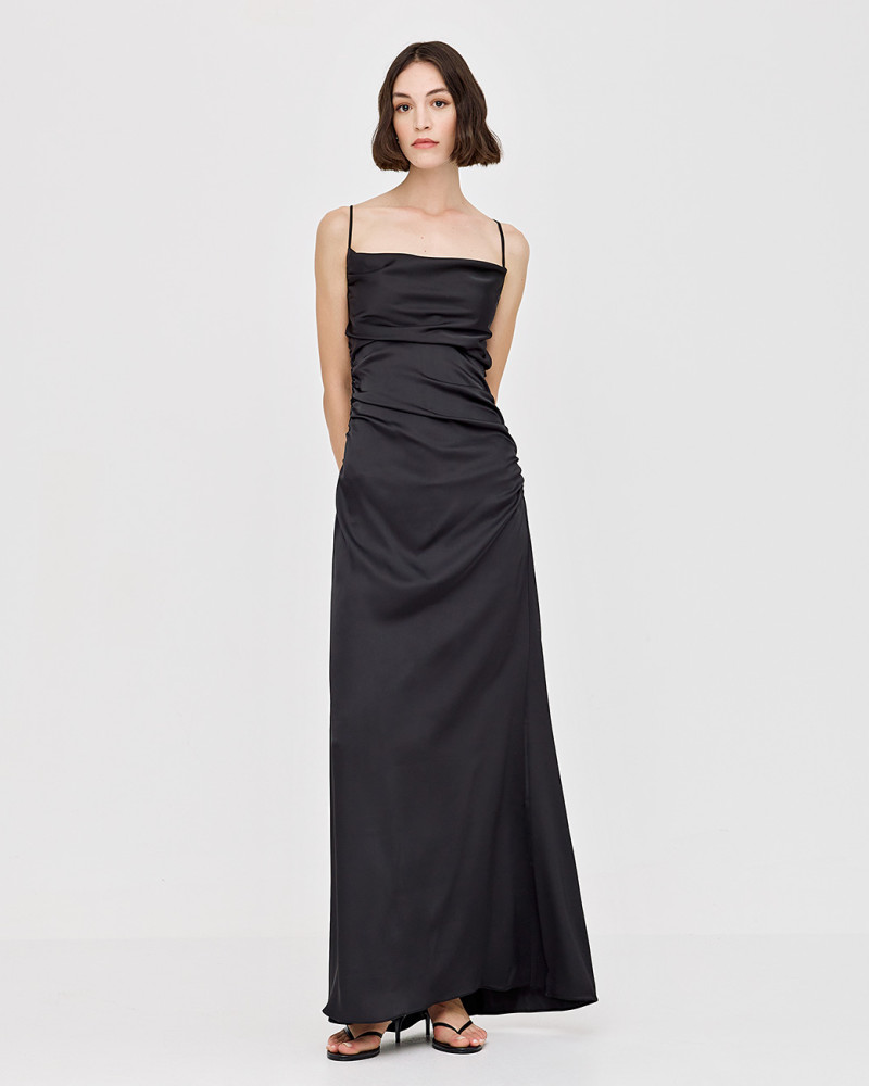 Draped dress with a low back
