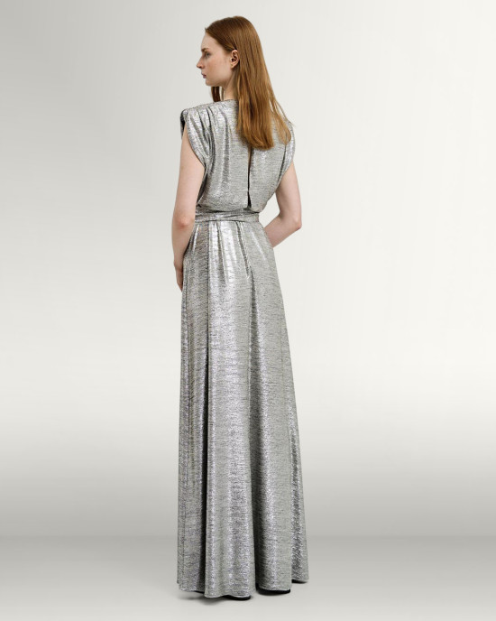 Metallic effect maxi dress