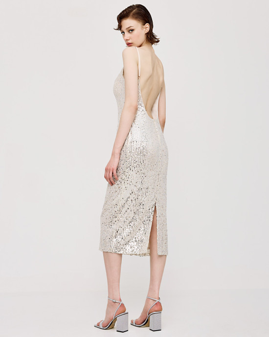 Sequin dress with low back