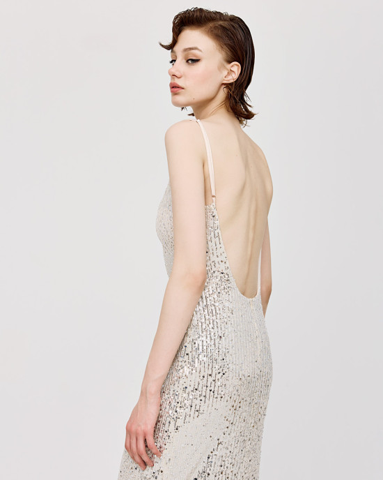Sequin dress with low back