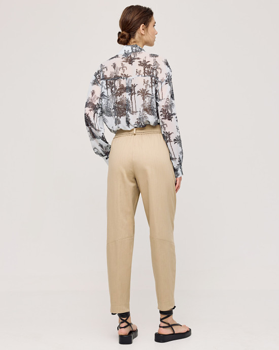Slouchy pants with a belt