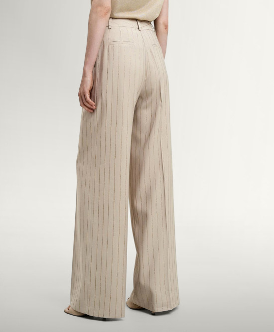 Wide-leg pants with glitter stripes