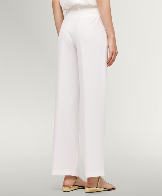 Pants wide-leg with a button