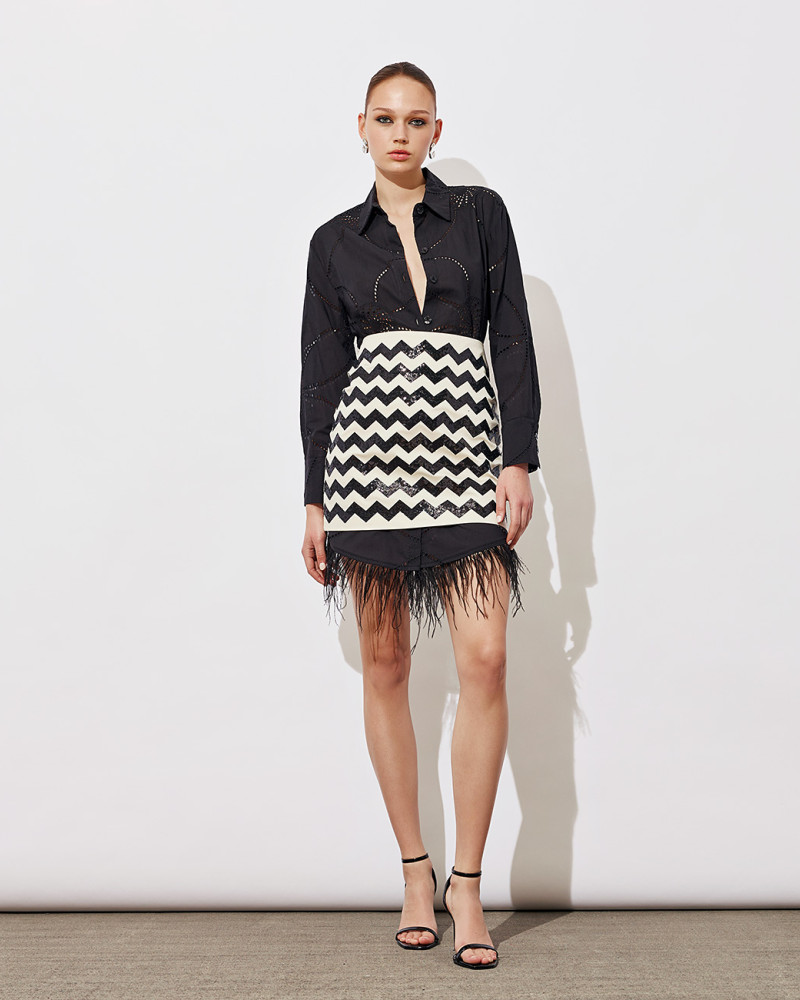 Geometrical-patterned sequin skirt