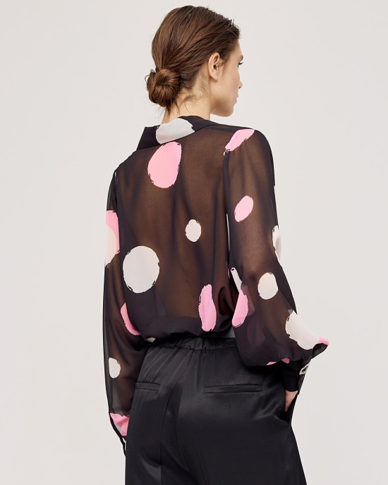 Polka-dot printed shirt