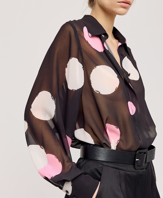 Polka-dot printed shirt