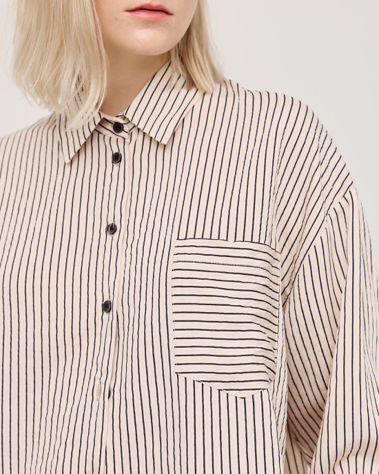 Oversized shirt with stripes