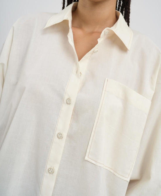 Longline shirt with a pocket